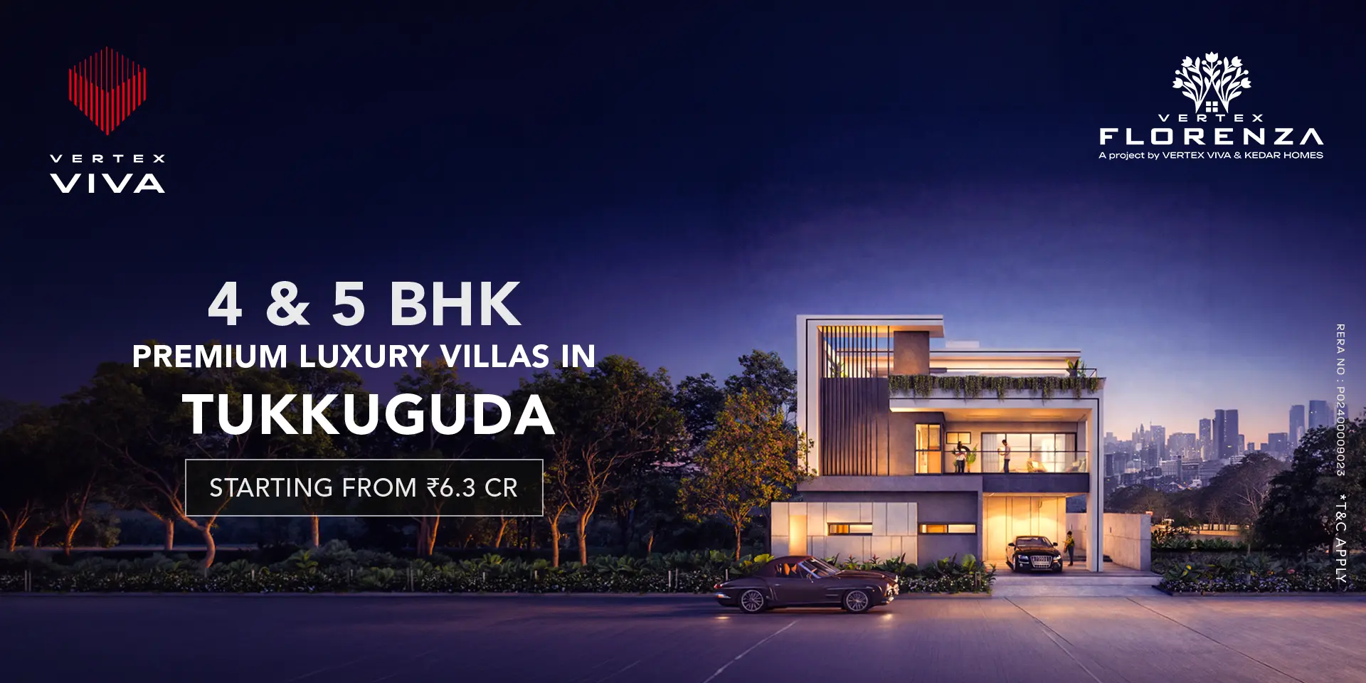 Vertex Florenza - 4 & 5 BHK Premium Luxury Villas in Tukkuguda, Hyderabad